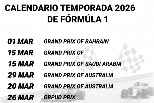 Calendario temporada 2026 de Fórmula 1